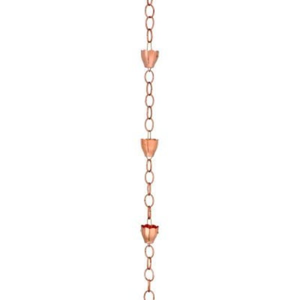 Good Directions Good Directions 6 Cup Crocus Rain Chain, Polished Copper 491P-8